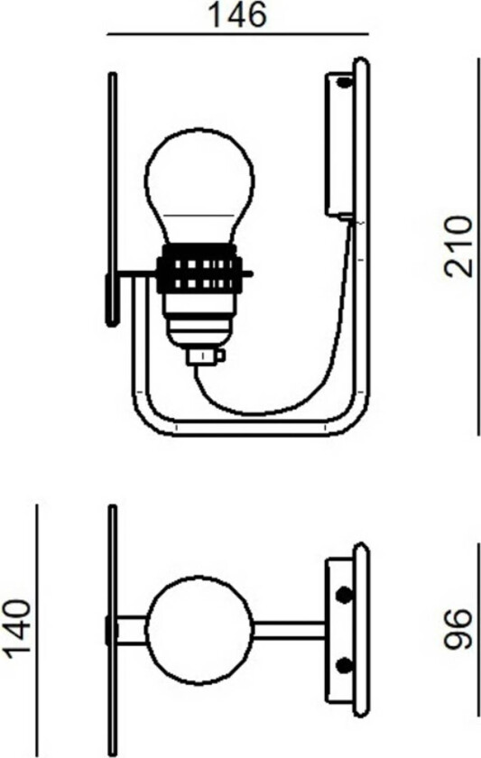Bugia LED-vegglampe, 1 lyskilde gul