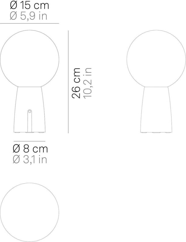 Olimpia bordlampe batteri IP54 hvit