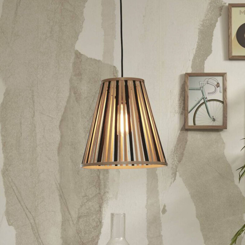 GOOD & MOJO Merapi pendelkegle 30 cm natur/svart