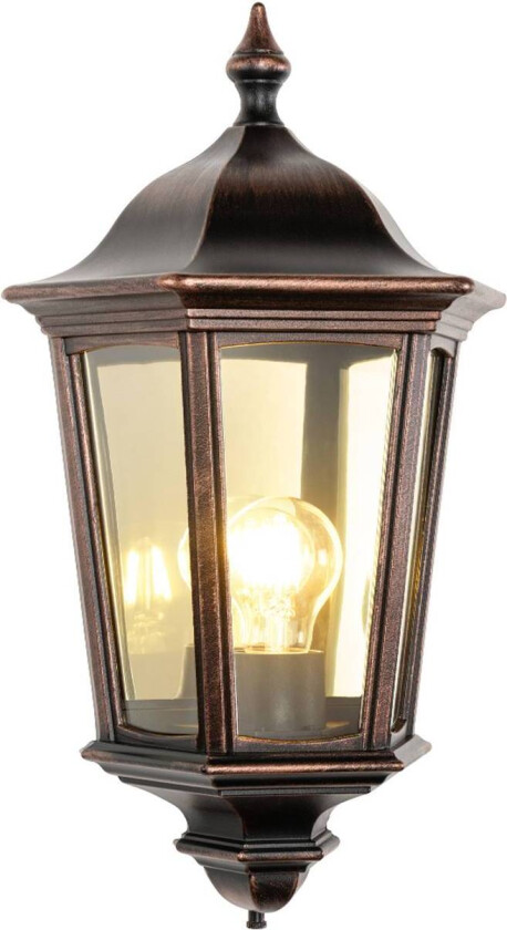Utendørs vegglampe 1165 støpt alu svart-kobber