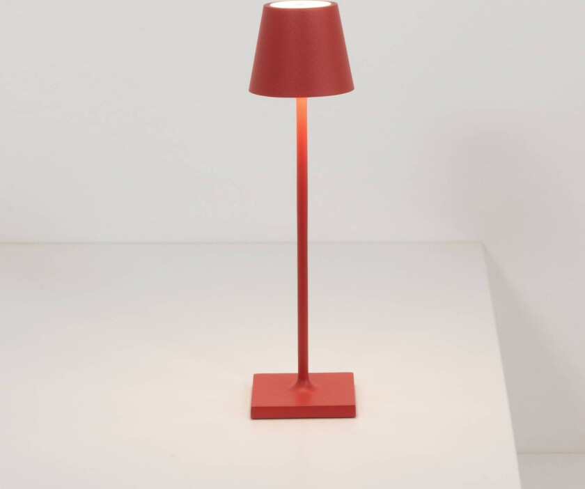 Poldina micro batterilampe IP65 rød