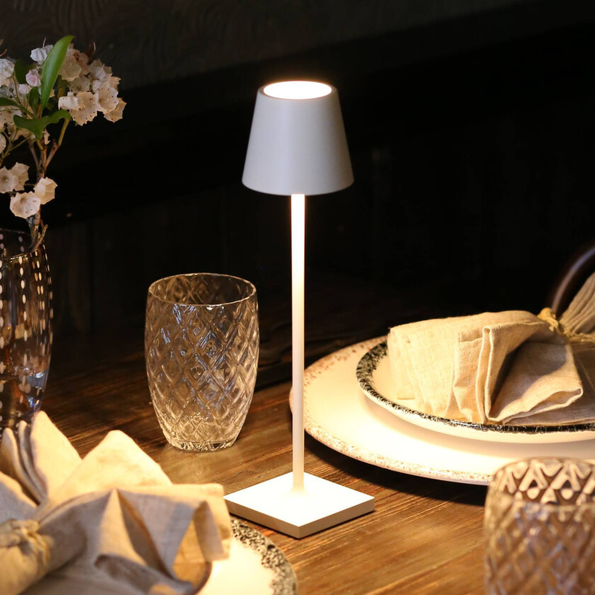 Poldina micro batterilampe, IP65 hvit