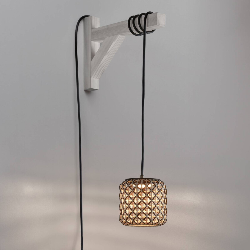 Nans S/16/H LED-hengelampe, støpsel, brun