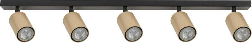 Downlight Zoom, 5 lyskilder, svart/gull