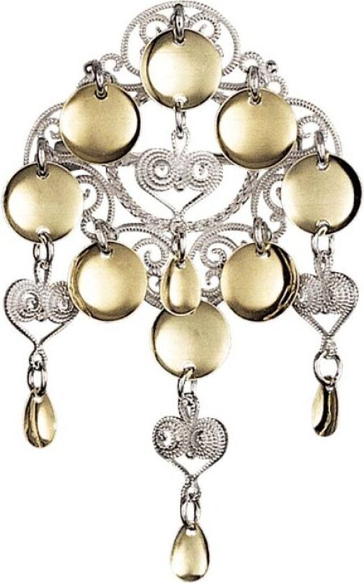 Barnesølje i 830 hvitt og forgylt sølv