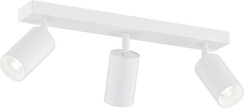 Sado downlight, hvit, stål, justerbar, 3 lyskilder lang