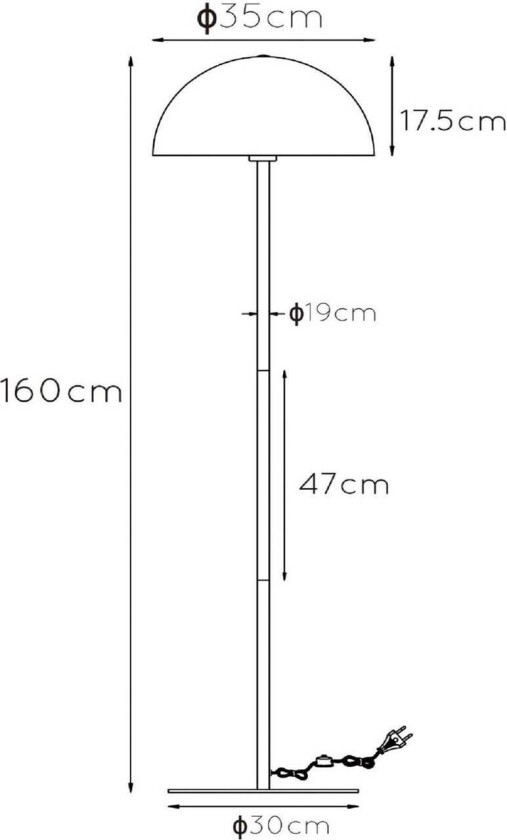 Gulvlampe Siemon av stål, Ø 35 cm, blå