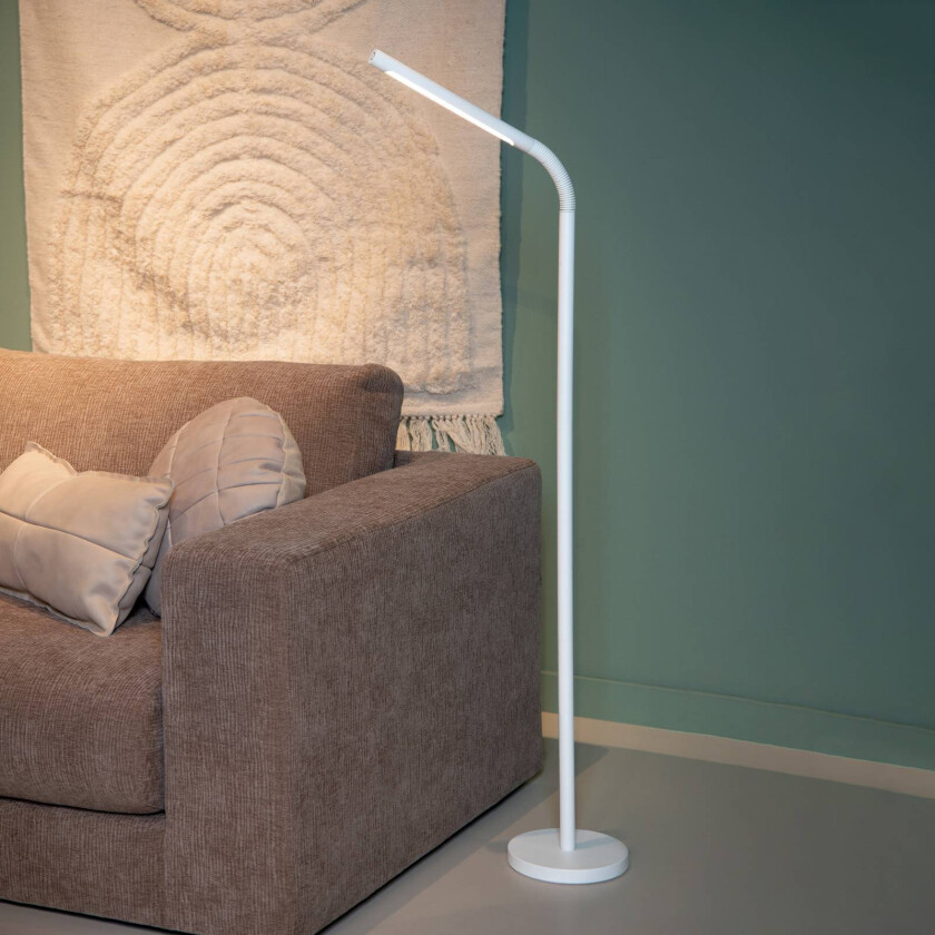 LED-gulvlampe Gilly, hvit, oppladbar