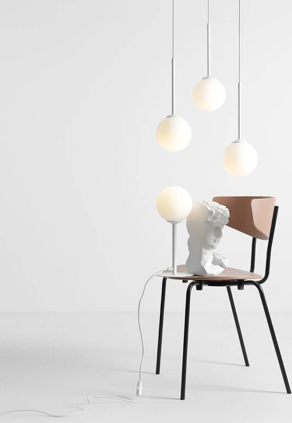 Hengelampe Joel, hvit, sirkel, 3 lyskilder