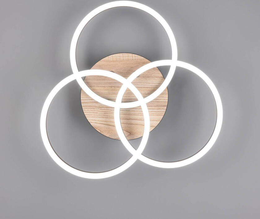 LED-taklampe Circle 3 lyskilder fjernkontroll tre