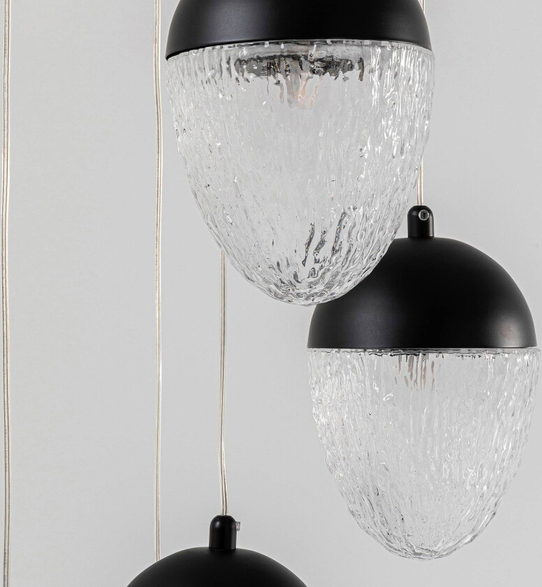 KARE Frozen hengelampe 5 lyskilder spiral svart