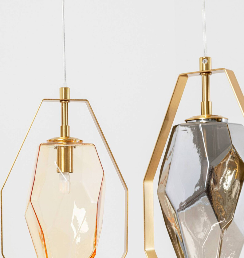 KARE Diamond Fever Dining pendellampe messing 5-lys lineær