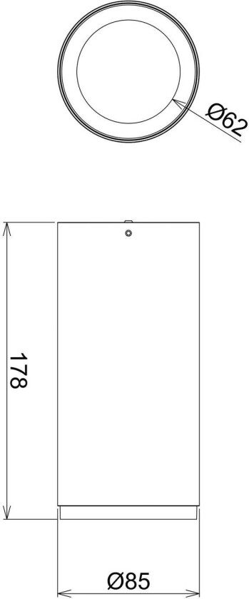 LED-downlight for utenpåliggende montering Lucea 20 W svart
