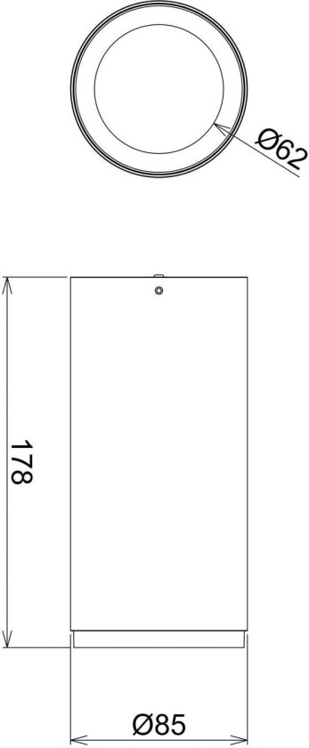 LED-downlight for utenpåliggende montering Lucea 15 W svart