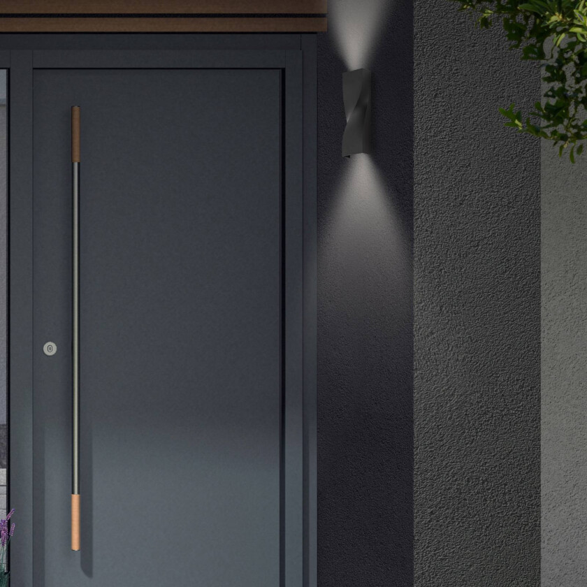 Utendørs LED-vegglampe Brügge up/down svart 4000 K