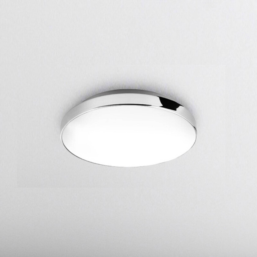 LED-taklampe Malbona, ramme i krom, Ø 28,5 cm