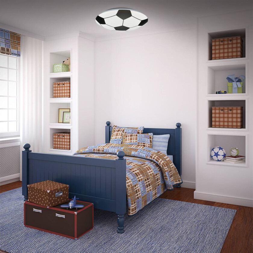 LED-taklampe Fotball, svart/hvit Ø 27,5cm