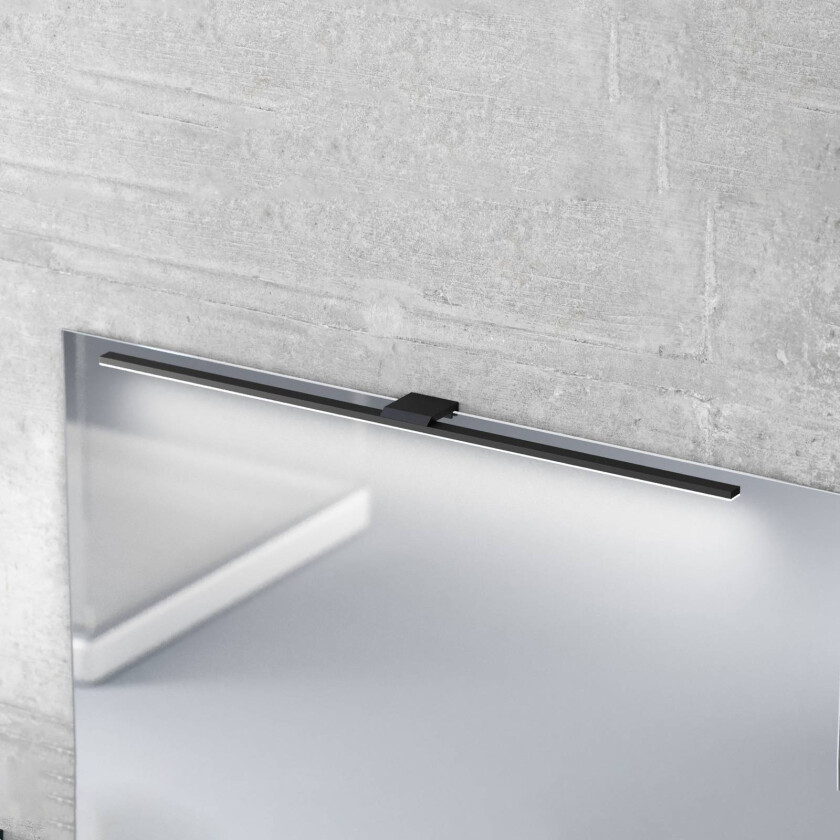 LED-speilbelysning Triga IP44 svart 80 cm, 3 000K