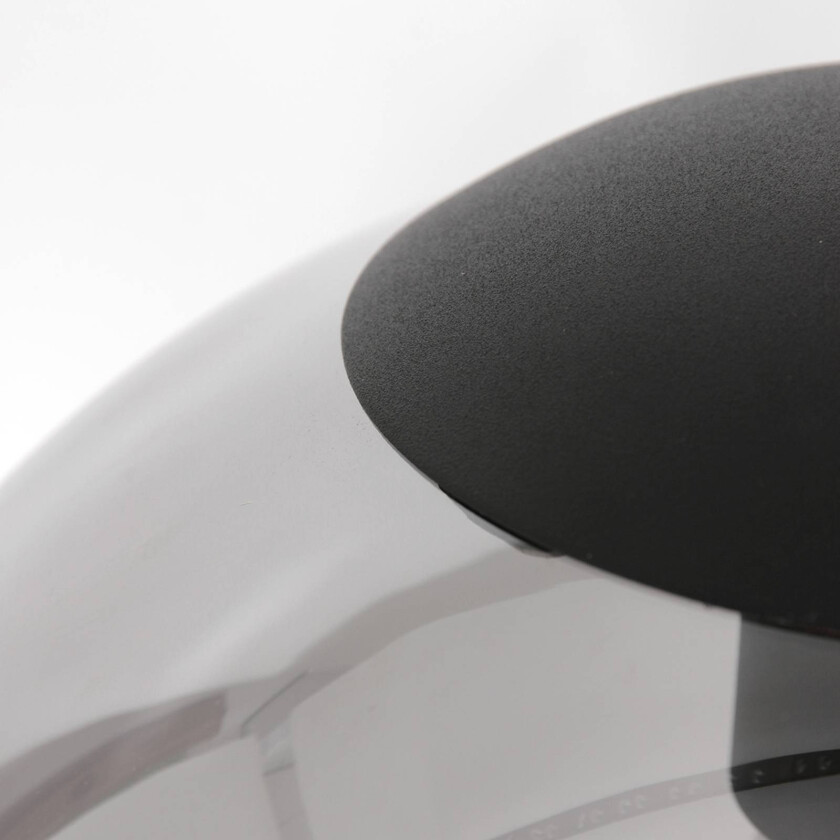 Glass-hengelampe Bollique, svart, 3 lyskilder