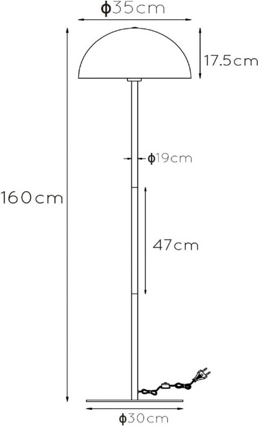 Gulvlampe Siemon av stål, svart