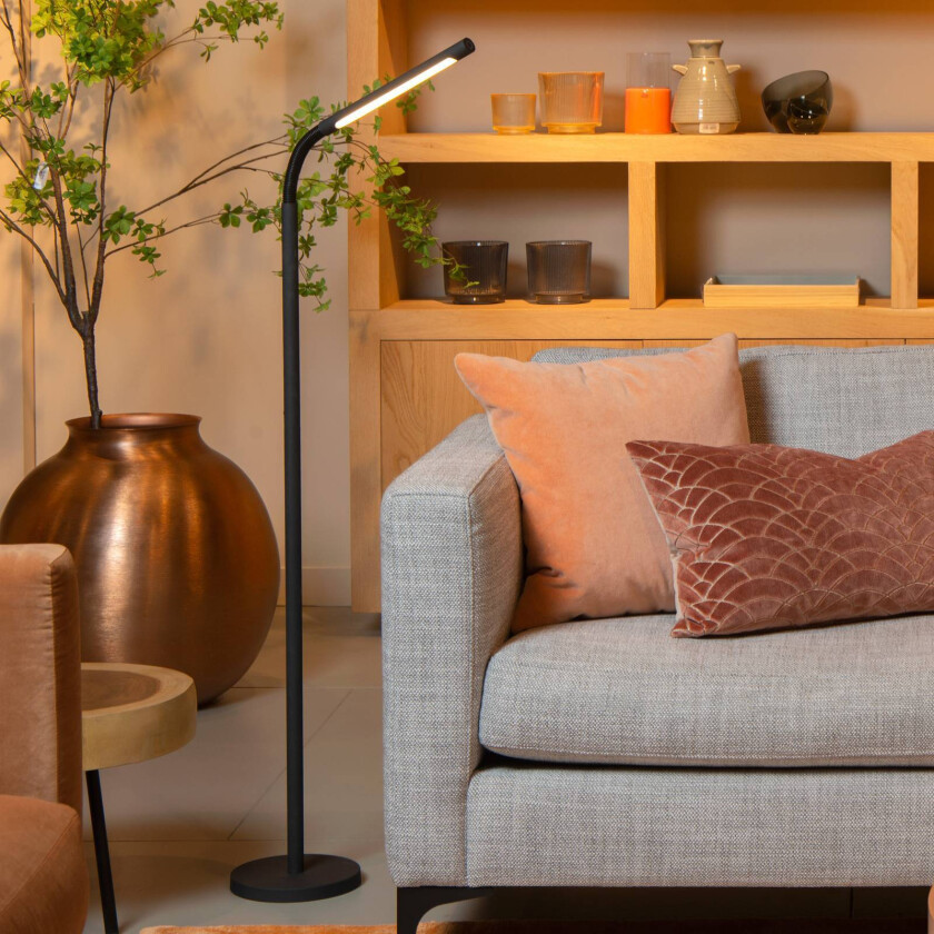 Gilly oppladbar LED-gulvlampe, svart