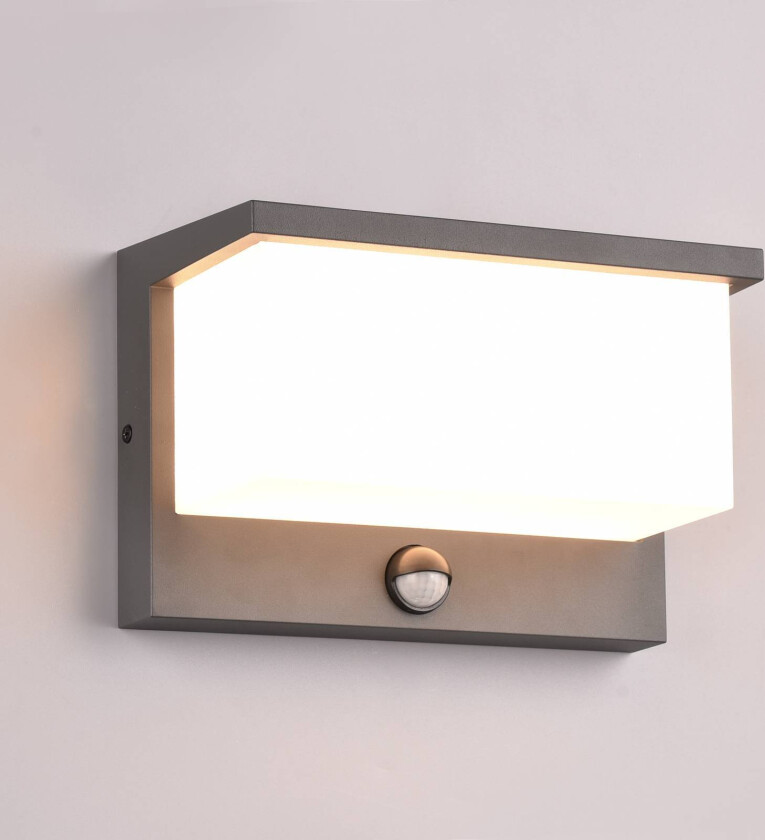 LED utendørs vegglampe Nestos, bevegelsessensor, IP54