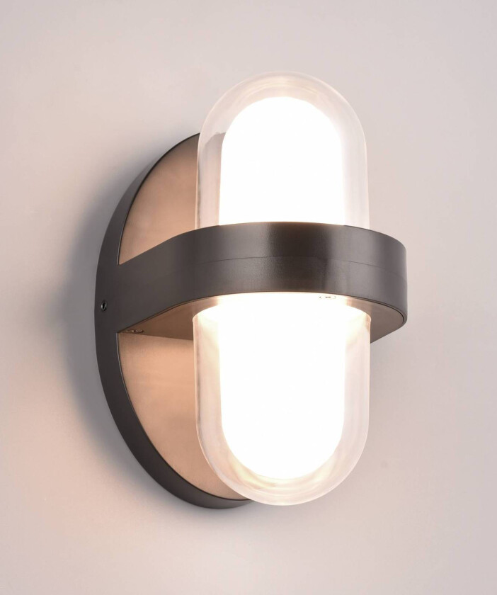 Utendørs LED-vegglampe Limeira, rund