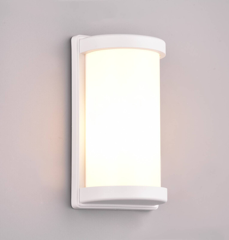 Utendørs vegglampe Puelo av trykkstøpt alu, hvit