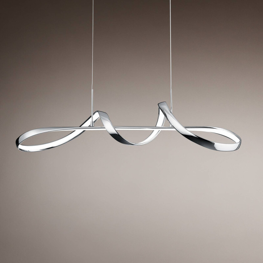 LED-hengelampe Perugia med dimme-bryter, krom