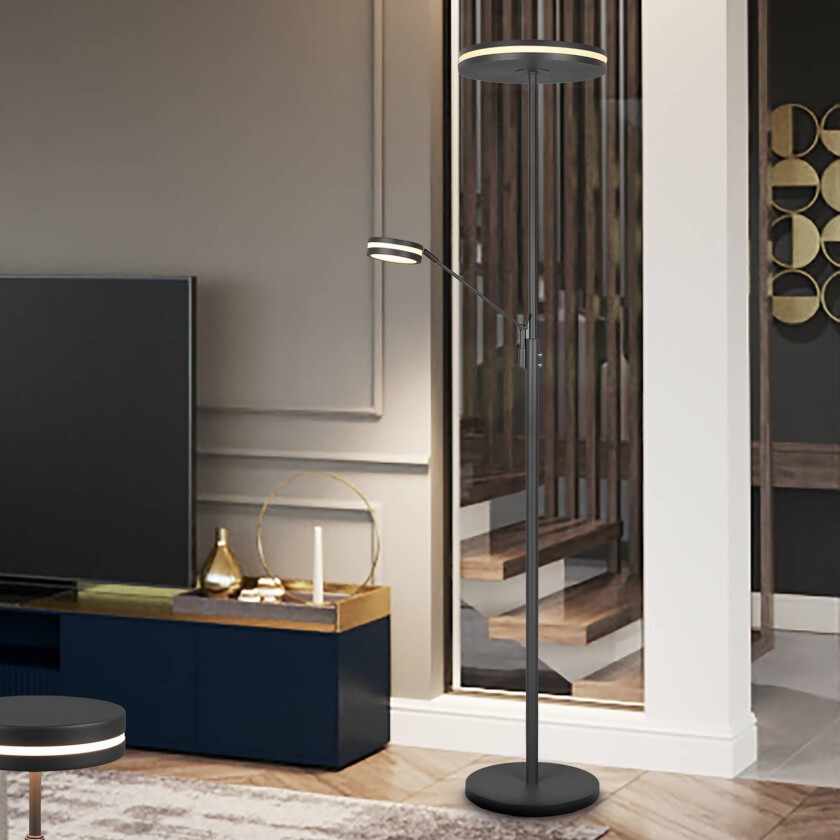 LED-uplight Franklin, leselampe, antrasitt