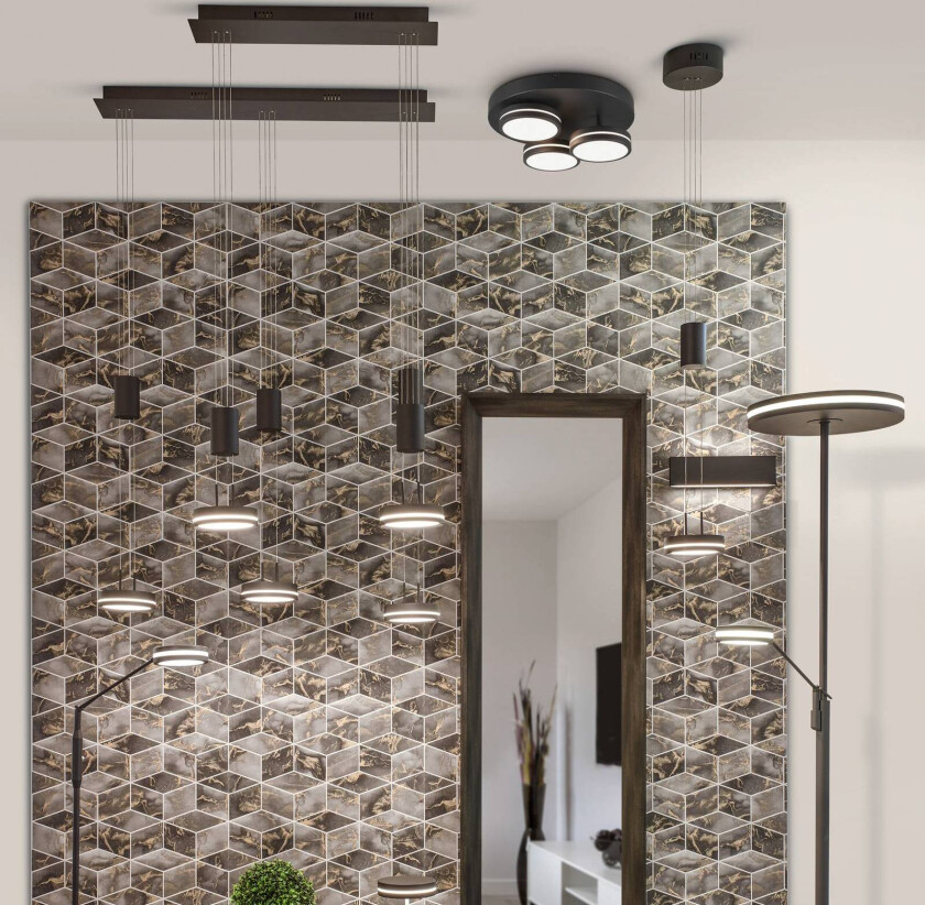 Franklin antracitt antracitt LED-taklampe med tre lyskilder