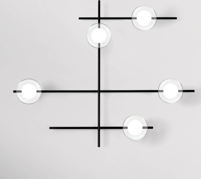 Vegglampe Mikado, klar/frostet, 5 lyskilder