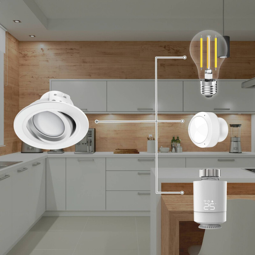 WLAN LED-downlight app-styring CCT nikkel