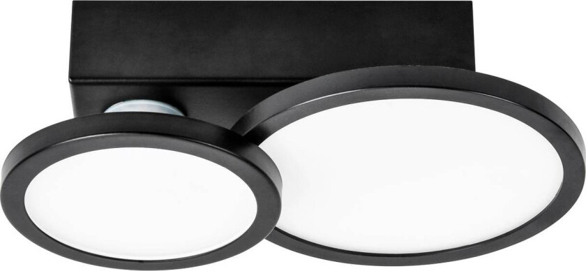 LIGHTME LED-taklampe Aqua GU10 2 lk svart