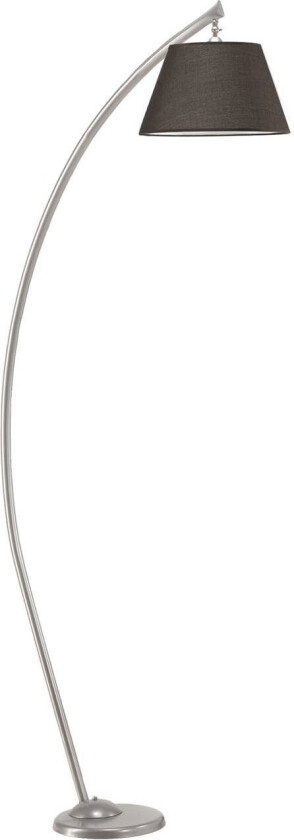 Sinea gulvlampe, sølv/svart, høyde 110 cm, jern, tekstil
