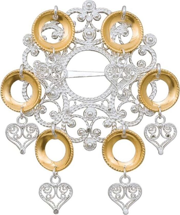 Sølje Hallingdal i 830 hvitt sølv med filigran og ringlauv