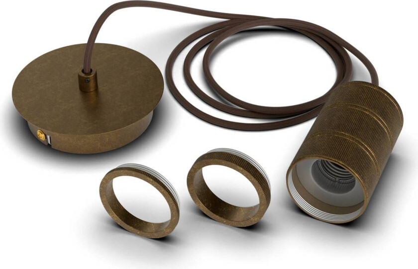 Retro pendellampe, 1 lyskilde, bronse