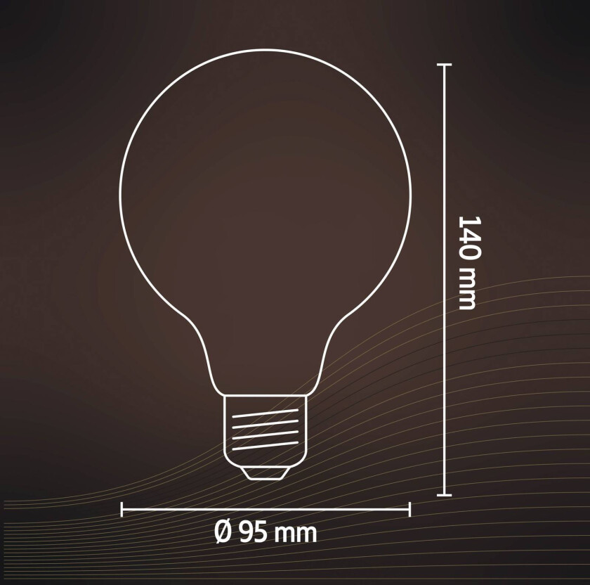 E27 G95 LED 4,5W LED filament gull 821