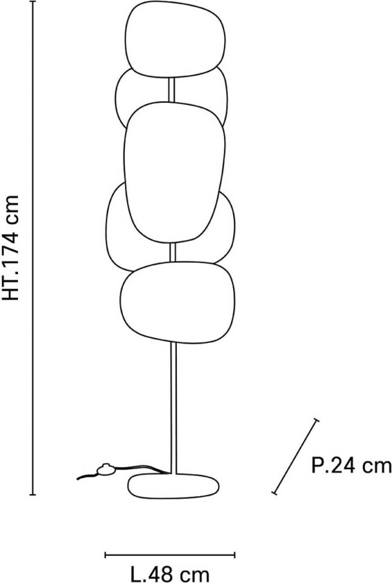 Screen 70's gulvlampe lin høyde 174cm