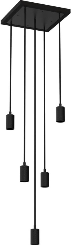 SEGULA Madox Square 5X Wave hengelampe svart E27