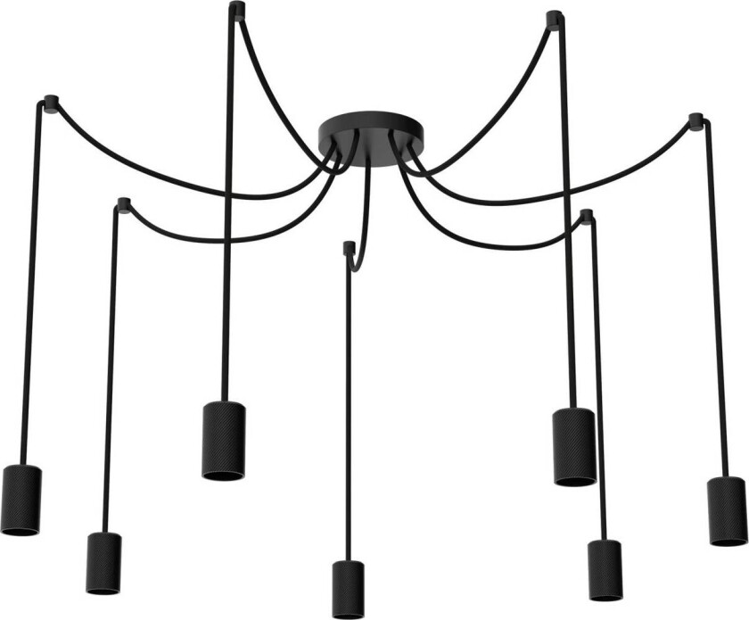SEGULA Spyder 7 Wave hengelampe, svart, 7 lysk