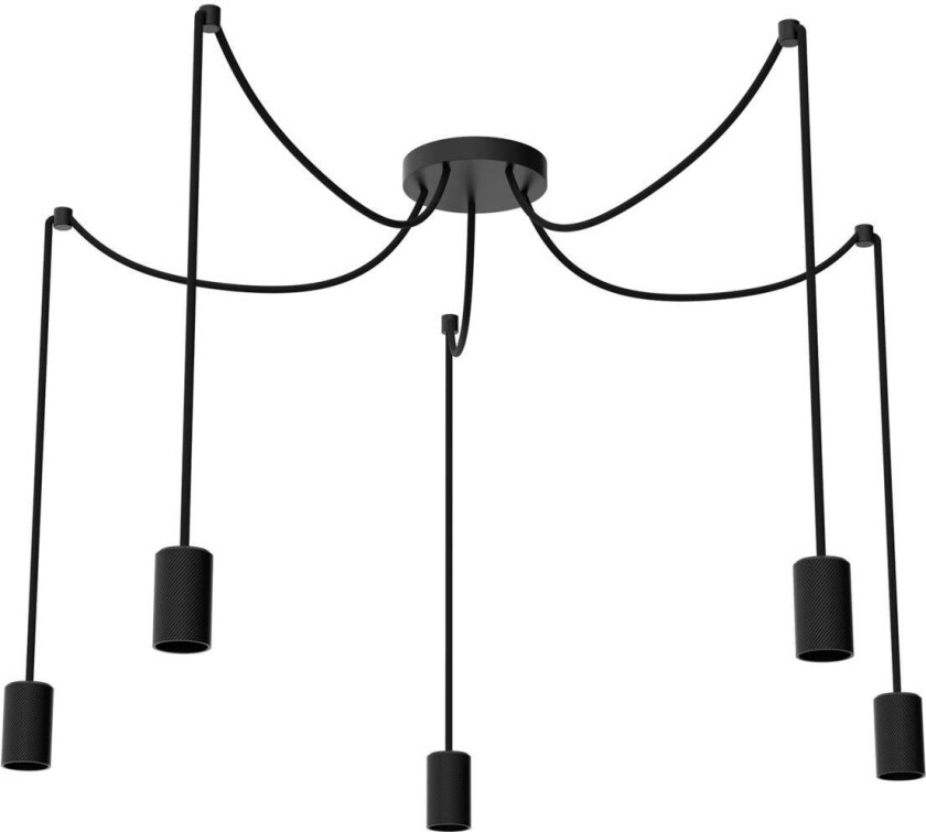 SEGULA Spyder 5 Wave hengelampe, svart, 5 lysk