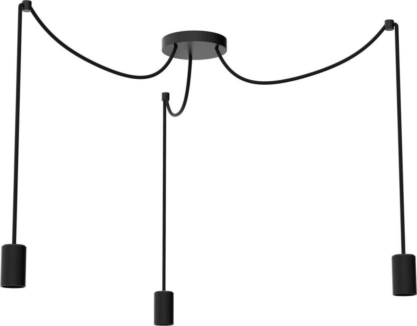 SEGULA Spyder 3 Wave hengelampe, svart, 3 lysk