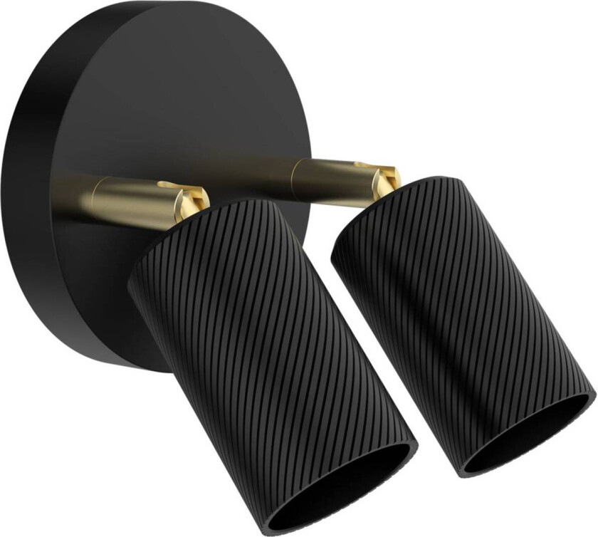 SEGULA Bronx Double Wave vegglampe E27 svart