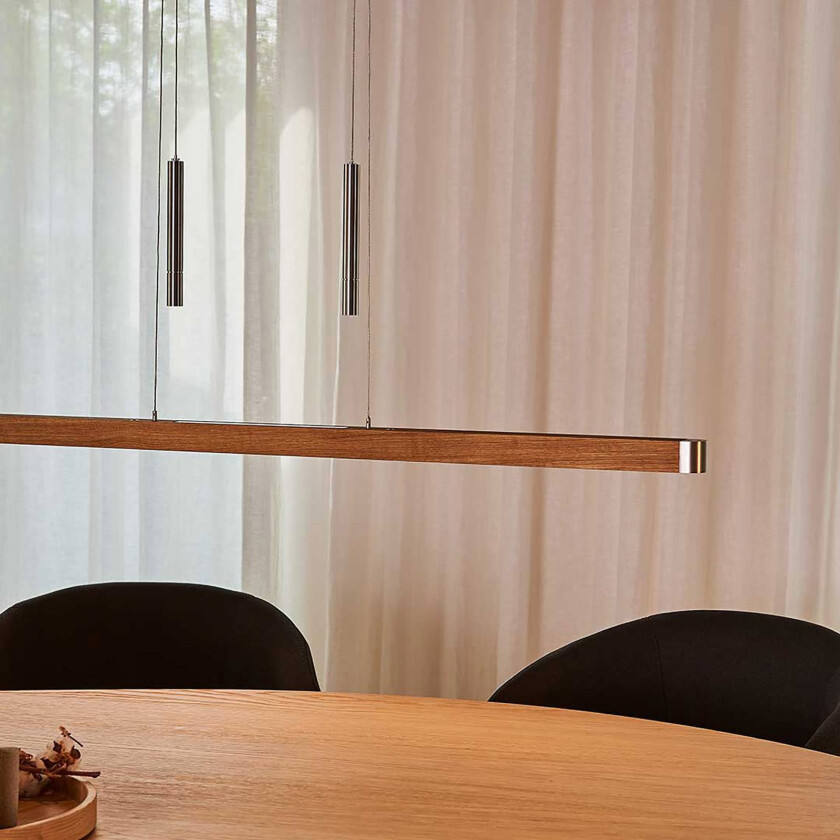 Novelie LED-hengelampe, oljet eik