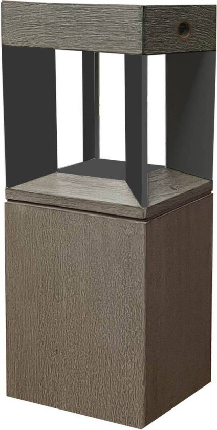 LED-solcellesokkellampe Teckalu sensor teak/svart