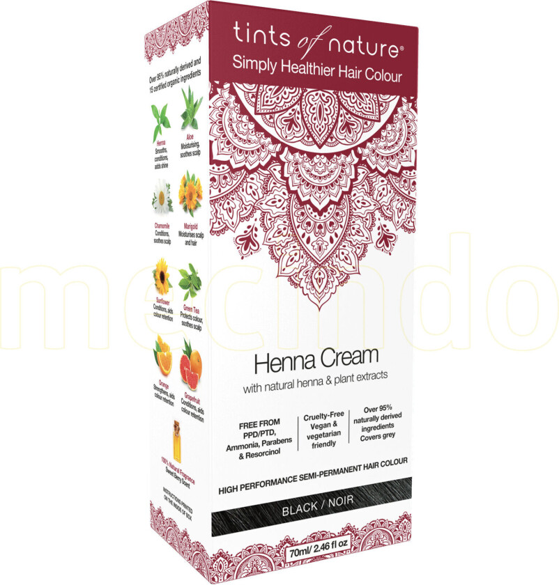 Henna Hårfarge Krem Svart - 70 ml