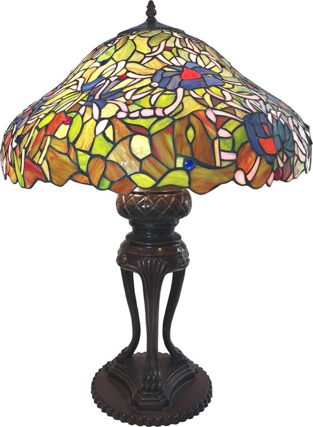 Bordlampe 5LL-6055 i Tiffany-design, blå-grønn