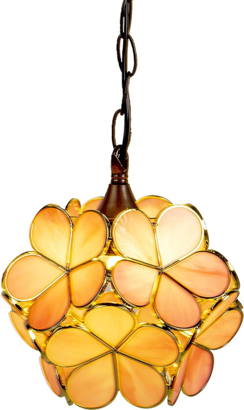 Hengelampe 5LL-6093 i Tiffany-stil, rosa