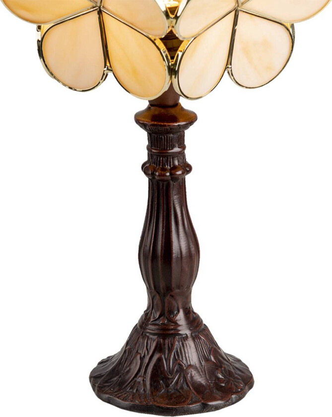 Bordlampe 5LL-6095 i Tiffany-design, beige